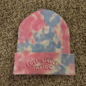 Cotton Candy Tie Dye Love Struck Tattoo Beanie